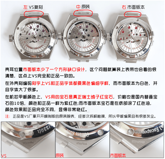VS厂欧米茄星座对比正品有什么区别 第3张