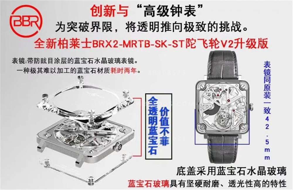 BBR厂全新柏莱士BR-X2陀飞轮V️2升级版做工评测 第1张
