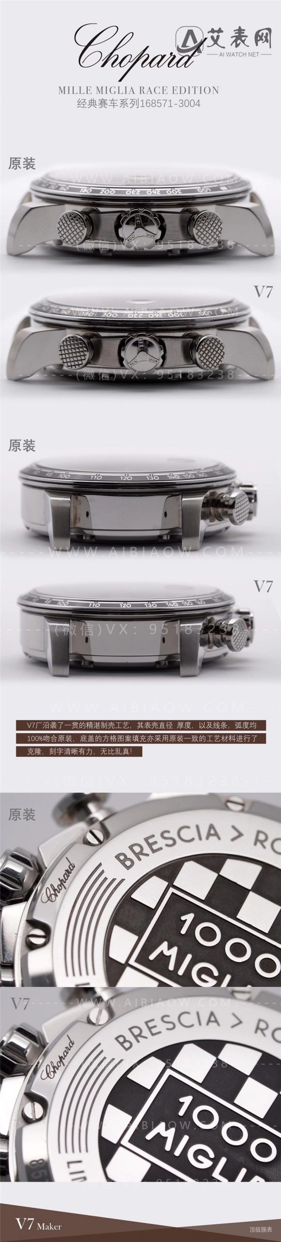 V7厂萧邦chopard经典赛车系列44mm男士腕表对比正品评测  第5张